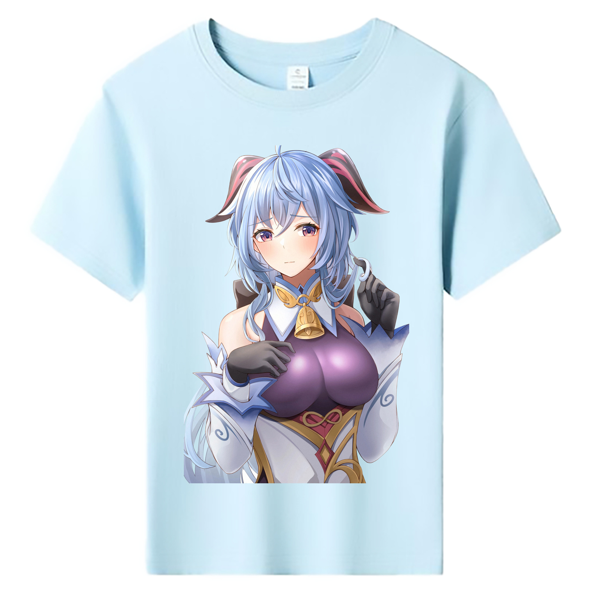 げんし神 甘雨 かんう genshin Ganyu 綿100％キッズTシャツ（フロントプリント）